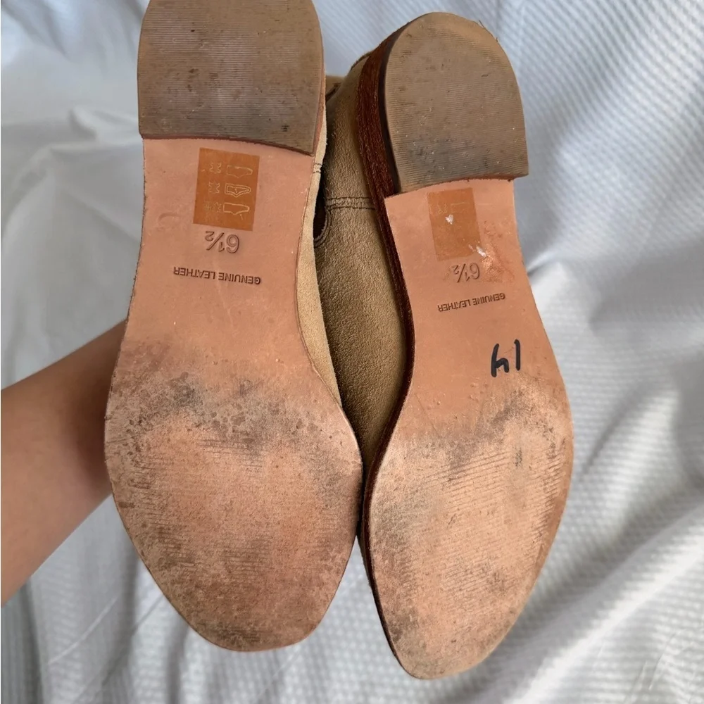 Madewell Tan Suede Leather Bryce Chelsea Western Cowgirl Boots Size 6.5 Womens